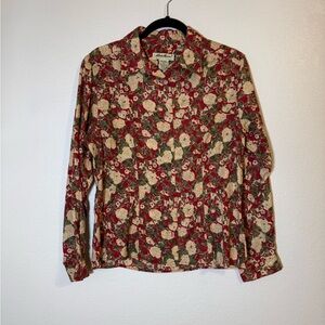 Vintage Eddie Bauer Women’s Floral Collared Button-Up Blouse M